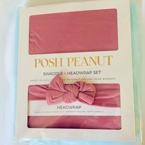 Posh Peanut Baby Swaddle Wrap & Headband Set BNWT Dusty Rose
